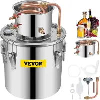 Vevor Still Destilleri Kit 12,5 L Vatten Eterisk Olja Destilleri Kit med Vattenpump