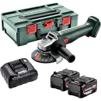 Metabo Vinkelslip W 18 7-125; 18 V; 2x4,0 Ah batt.
