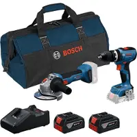 Bosch Gsb 18v-65+gws18v-8+2x4.0ah+gal+bag Elektriskt Verktygssats