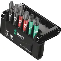 Wera Mini-Check Impaktor 4 05057695001 Bit-Set 6 delar Stjärnspår Phillips, Stjärnspår Pozidriv, Inner-TORX Impactor-teknik