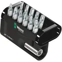 Wera Bit-Check 12 Metal 1 05057424001 Bit-Set 12 delar Stjärnspår Pozidriv, Stjärnspår Phillips, Inner-sexkantig, Inre T-profil