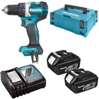 Makita Skruvdragare/borr DDF484RFJ; 18 V; 2x3,0 Ah batt.