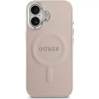 GUESS iPhone 17 Saffiano Hybrid Skal - MagSafe Kompatibel - Rosa