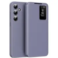 Mtp Products Samsung Galaxy A16 Smart Clear View Flip Skal med kortplats - Grå Lila