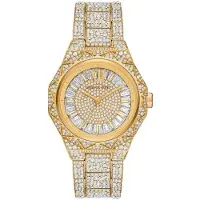 Michael Kors MK7398 Raquel Three Hand Crystals Gold Ladies Watch