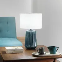 LUCE Design Bordslampa Kiowa, Blå, Vardagsrum / matsal, Keramik, Bordslampa