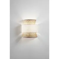 LUCE Design Vägglampa Gazebo, dimbar, Creme / bärnsten, Vardagsrum / matsal, Trä, Vägglampa, vägglampa inomhus