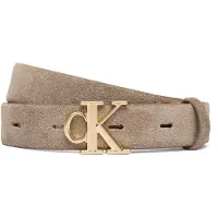 Calvin Klein Suede Monogram Buckle Belt