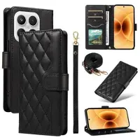 Mtp Products Xiaomi 17 Lyxigt Quiltat Plånboksfodral - Svart