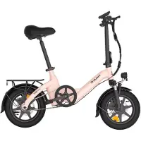 Electric Ride Bodywel T16PRO Vikbar Elcykel Med Bakre Pakethållare 36V7.8AH Batteri 250W Motor Urban Pendling E-cykel 14 Tums Däck Utomhus Elcykel rosa