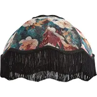 QAZQA Textil lampskärm blommig design med vit insida 45/15/21,5 - Heritage