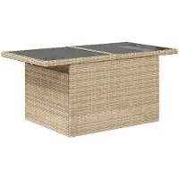 vidaXL Trädgårdsoffset med kudde med lagring 8 pcs Beige Poly rattan
