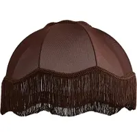 QAZQA Textil lampskärm brun med vit insida 45/15/21,5 - Heritage