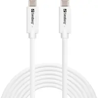 Sandberg - USB-kabel - USB-C (hane) till USB-C (hane) - USB 3.2 Gen 2 - 3 m - USB-strömförsörjning (100W), upp till 10 Gbps dataöverföringshastighet