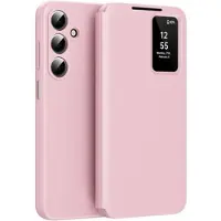 Mtp Products Samsung Galaxy A17 Smart Clear View Flip Skal med kortplats - Rosa