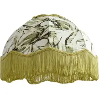 QAZQA Textil lampskärm bladmotiv med vit insida 45/15/21,5 - Heritage