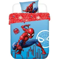 Marvel Spiderman sängkläder - 100% bomull - Barnbäddset 140x200 cm - Spiderman redo för kamp