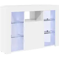 vidaXL Vinkelfjärrkontrollmöbel LED - - Blank vit - 100x40x68 cm - Ingenjörsträ - 4 hyllor - Väggmontering