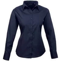 Premier Långärmad blus i poplin för damer/damer (Marinblått)