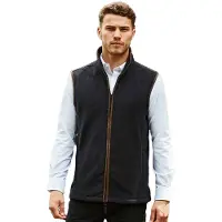 Premier Artisan Fleece Gilet för män (Svart/brun)