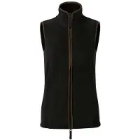 Premier Kvinnor/Damer Artisan Fleece Gilet (Svart/brun)