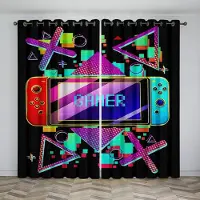 Household supplies MH Rolig Cool Spelkontroll Spelare Spelkontroll Pojke Fönstergardiner Persienner för Vardagsrum Barn Sovrum Heminredning Dörr 2 Delar Kontor W55 X H120cm X 2&Grommet Top