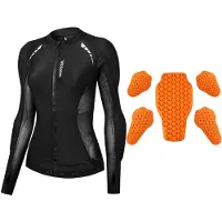 TOMTOP JMS Dammotorcykeljacka med rustning CE2-certifierat skydd High Visibility Mesh Ridjacka för M svart