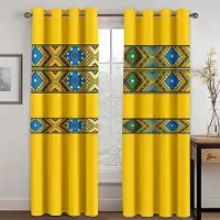 Yiran Furniture Bohemisk stil Etiopisk traditionell design Solskyddsgardiner Lyx Vardagsrum Sovrum Heminredning Gardiner 2 paneler 100W130H(CM)40x51in&Grommet Top