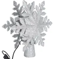 Igeteck LED Snöflinga Projektionslampa Silver Julgran Roterande Snöstorm Dekorationsljus US-kontakt 110V