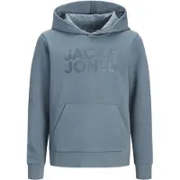 Jack & Jones Hoodie - JjeCorp - Blue Mirage/BIG Tonal - - 12 år (152) - Hoodie