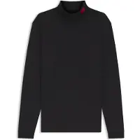 HUGO Slim-fit T-shirt in cotton with logo mock neckline