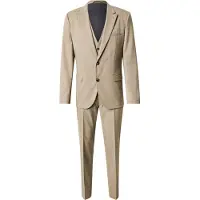 HUGO Three-piece extra-slim-fit suit in stretch dobby