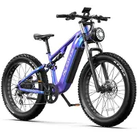 DUOTTS E26 26 Elcykel med feta däck 750W Motor 48V 20Ah Batteri grön/violett
