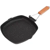 Cosy Homes Stekpanna Utomhus Hushåll Vikbar Bokhandtag Energibesparande Non-stick Ränder Biff Specialpanna
