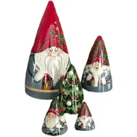 TOMTOP JMS 5 Stycken Julmatryoshka Juldvärg Samling Dockor Staplingsdockor Ornament