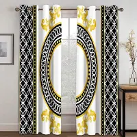 Yiran Furniture Lyxiga Gyllene Abstrakta Barocktryckta Polyestergardiner för Sovrum Kontor Kök Vardagsrum Heminredning Fri Frakt 2 Delar W60H60(CM)x2PCS&Grommet Top