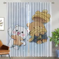 Household supplies MH Mjölk Björnar Mörkläggningsgardin för Rum 2 Paneler Halloween Dekoration Rullgardiner Avskärmning Köksgardiner Heminredningsgardiner Barn W50xH70cmx2pcs-CL