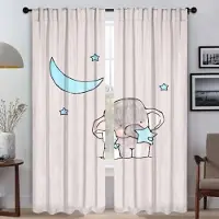 Household supplies MH Köksgardiner för Sovrum Elefant Tecknad Vardagsrumsgardin Halloween Dekoration Heminredningsgardiner 2 Delar Rullgardiner W50xH70cmx2pcs-CL