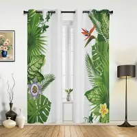 Household supplies MH Barocka Blommor Blad Gardiner för Sovrum Vardagsrum Draperier Kök Barnrum Fönstergardin Modern Heminredning 135W x 60H(cm) x1