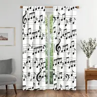 Household supplies MH 2 st Svarta Konst Fönstergardiner Änglavingar Och Stjärnor Rumsdekor Draperier Fönsterbehandlingar För Sovrum Vardagsrum Heminredning W50H130(CM)x2pcs&Grommet Top