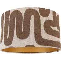 QAZQA Textil lampskärm brun med beige randig 35/35/20