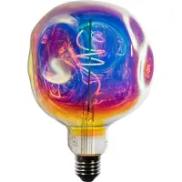 LUEDD E27 dimbar LED-lampa spiralglödtråd G125 regnbåge 4W 200 lm 1800K