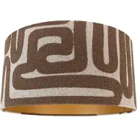 QAZQA Textil lampskärm brun med beige 50/50/25
