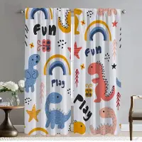 Household supplies MH Dinosaurie Moderna Vardagsrumsgardiner för Kamera Tyll för Sovrum Halloween Dekoration Heminredningsgardiner 2 Delar Avskärmning W50xH70cmx2pcs-CL