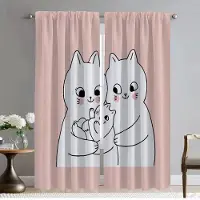 Household supplies MH Rolig Älskare Katt Halloween Dekoration Moderna Vardagsrumsgardiner 2 Delar Persienner Mörkläggningsgardin för Rum 2 Panel Skiljevägg W50xH70cmx2pcs-CL