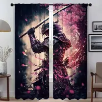 Household supplies MH Fönstergardin för Rum 2 Paneler Japanska Samurajgardiner Barnrum Halloween Dekoration Rullgardiner Heminredningsgardiner Vardagsrum W50xH70cmx2pcs-CL