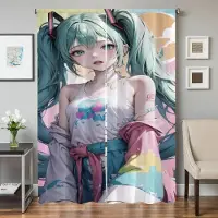 Household supplies MH Fönster Köksgardiner för Vardagsrum 2 Delar Mörkläggningsgardiner Dörrgardin H-hatsune Miku Avdelare Sovrumsdekoration Hem W50xH70cmx2pcs-CL