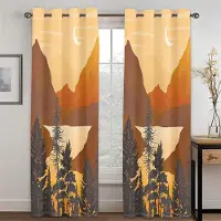 Yiran Furniture 3D billig abstrakt konst geometrisk design blommor enkel stil gardiner 2 paneler vardagsrum sovrum fönstergardin dekoration 50W130H(CM)x2&Grommet Top