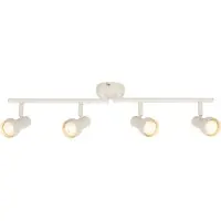 Briloner Takspotlight Tapp, vit, längd 61 cm, 4 lampor, metall, GU10 dimbar, Vitt / opal, Vardagsrum / matsal, Metall, Modern, Spotlight