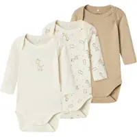 Name it Body l/ä - Noos - 3-pack - Jet Ström - - 74 - Body L/Ä